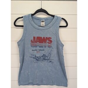 Jaws Amity Island 1975 Graphic Tank Top Large 90s Y2K Vintage Revival Film Edgy